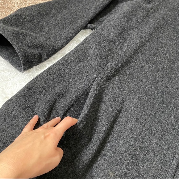 Eileen Fisher Grey Wool Cape Coat Jacket - Picture 2 of 7